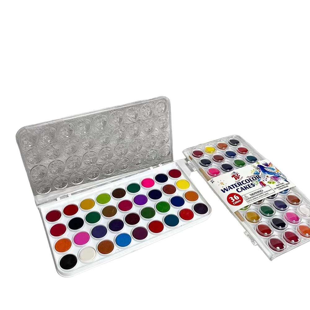 Acuarelas WaterColor x 36 + 1 Pinncel (ESTUCHE RIGIDO)