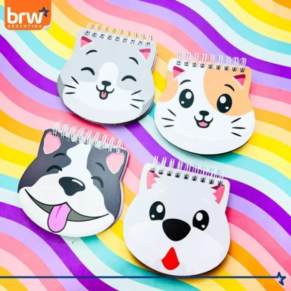 LIBRETA BRW - ANIMALITOS - C/ ESPIRAL 10 X 10 PET 80 HOJAS