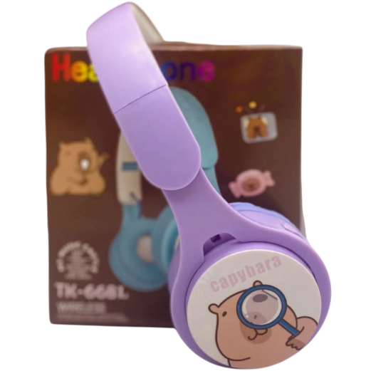 Auriculares Inalámbricos ** CAPYBARA LILA ** Tipo Vincha Bluetooth