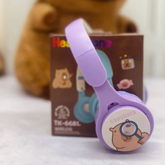 Auriculares Inalámbricos ** CAPYBARA LILA ** Tipo Vincha Bluetooth