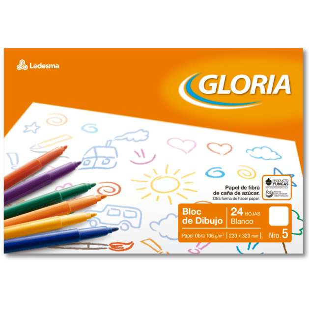 BLOCK DE DIBUJO "Mil28 / Gloria / El Camino” NUMERO 5 BLANCO ( 20 HOJAS)