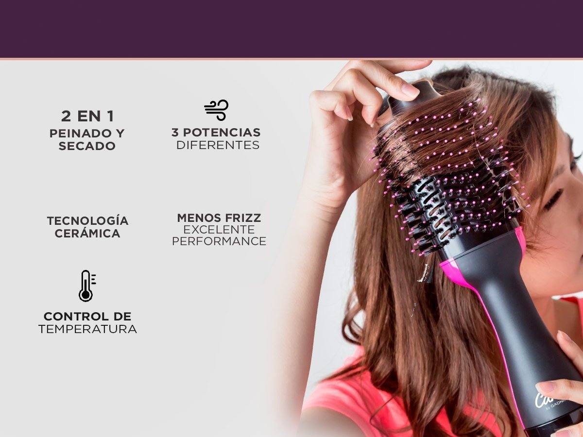 Cepillo "NITSUK 1000w " Secador Voluminizador De Cabello Brushing Electrico 3 EN 1 (SECA, ALISA Y DA VOLUMEN)