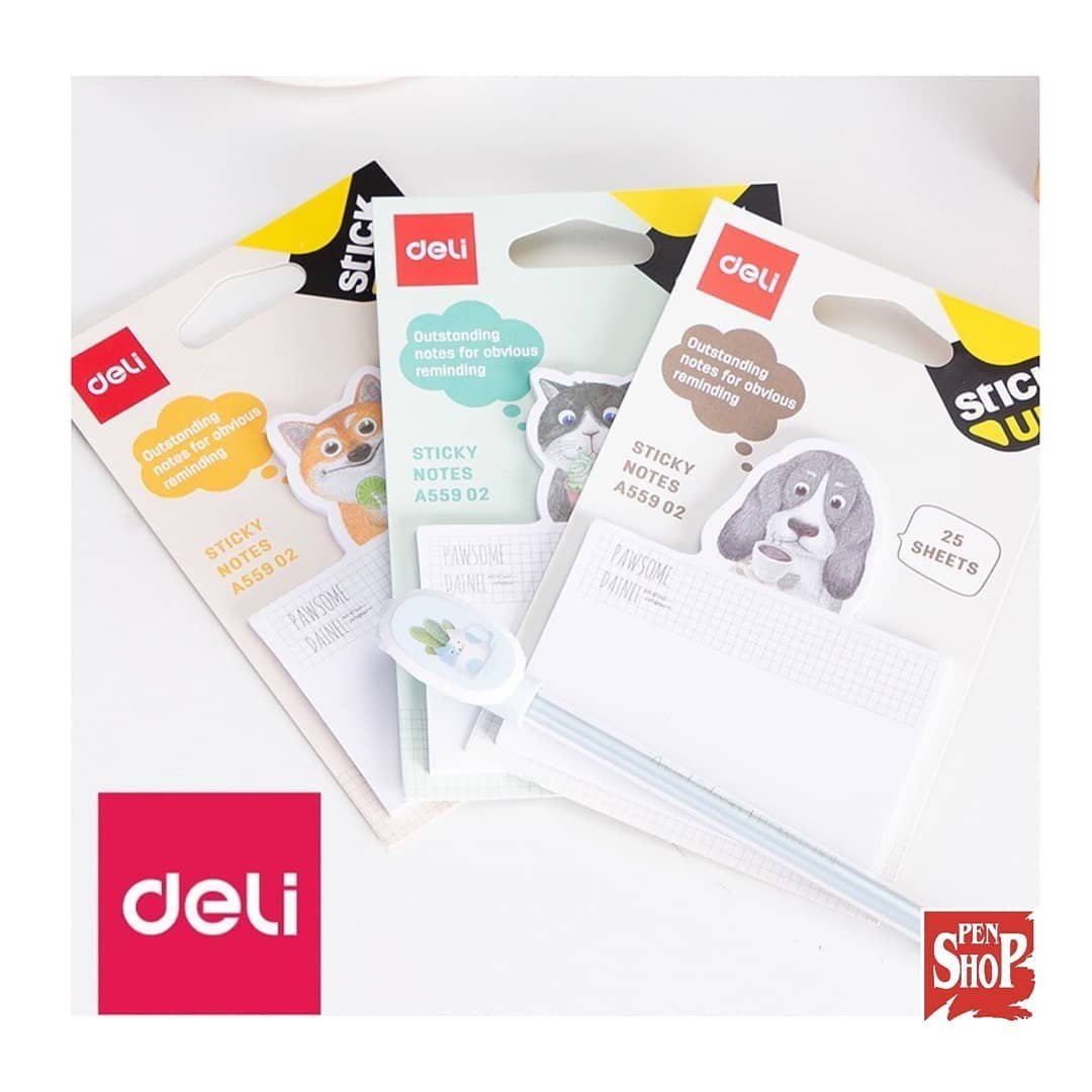 Notas Adhesivas Deli "ANIMALITOS" - 2 EN 1 (Notas adhesivas + Señaladores de Pagina)