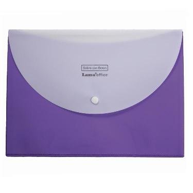 Sobre Plástico cierre c/ Botón " LILA DOBLE " tamaño Oficio (grande)