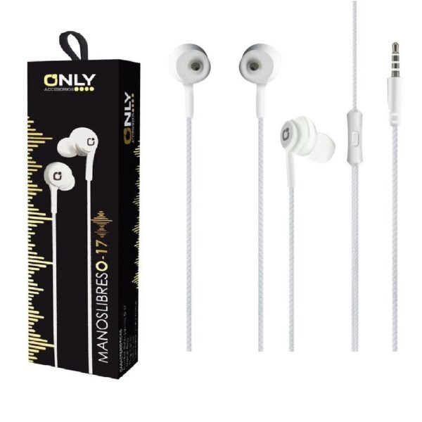 Auriculares Reforzados ** ONLY MOD 17 BLANCO ** c/ Micrófono (Entelado) - Calidad de sonido -