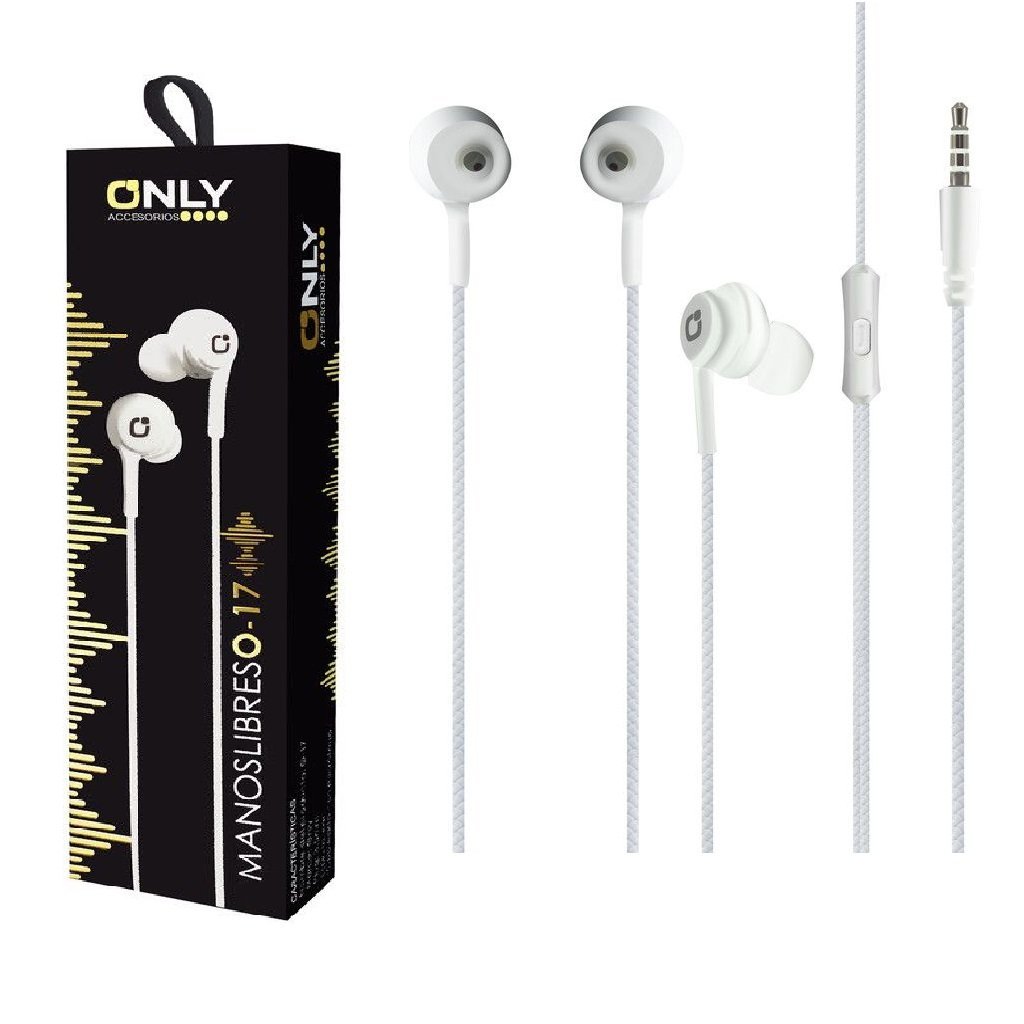 Auriculares Reforzados ** ONLY MOD 17 BLANCO ** c/ Micrófono (Entelado) - Calidad de sonido -