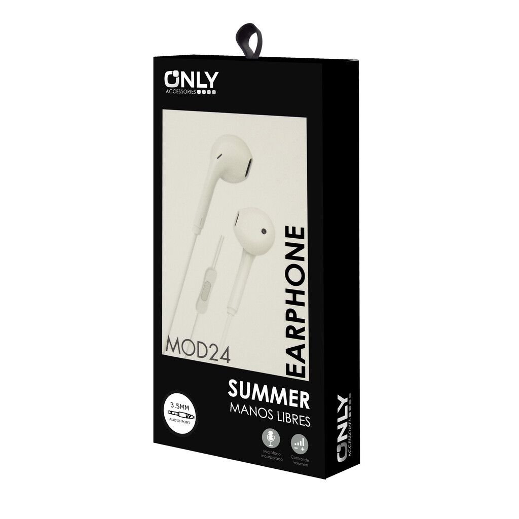 Auriculares ONLY ** SUMMER BLANCO ** c/ Micrófono - (TIPO SAMSUNG - SIN GOMITA)