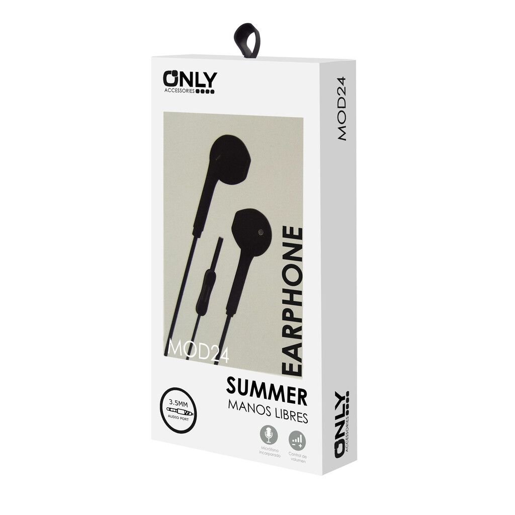 Auriculares ONLY **  SUMMER NEGRO ** c/ Micrófono - (TIPO SAMSUNG - SIN GOMITA)