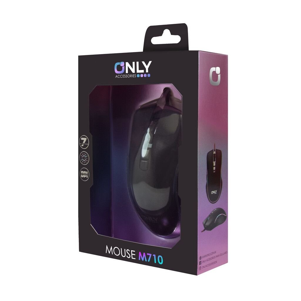 Mouse GAMER Retroiluminado ONLY * MOD M710 (7 Teclas) * Kble Trenzado USB Reforzado