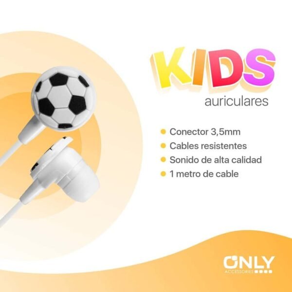 Auriculares ONLY Kids ** Pelota Futbol ** c/ Micróf0no