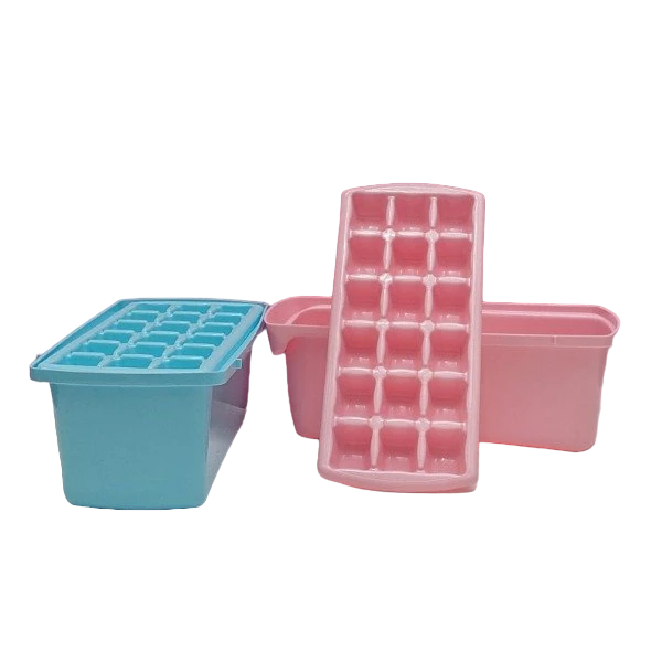 Cubeteras Con Contenedor de Hielo * Rosa Pastel *