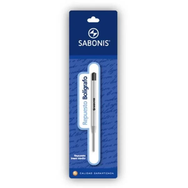 Repuesto de Lapiceras Sabonis *Azul / Negro Tipo Parker* (Para Boligrafo Retractil)