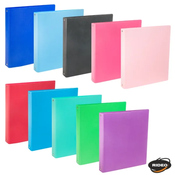 Carpeta Escolar ** COLORES LISOS ** 3 anillos RIDEO (Polipropileno)
