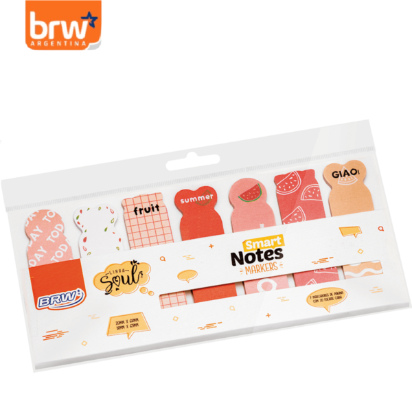 SEÑALADOR DE PAGINA ** FRUTAS CORAL MARKERS ** BRW x 7