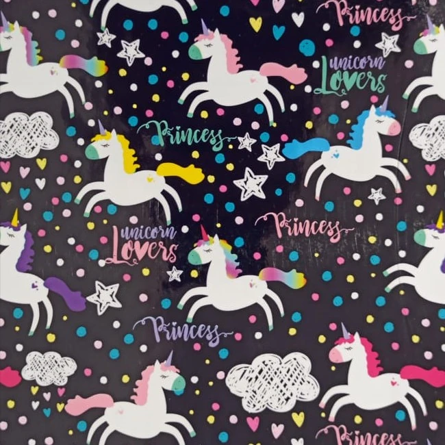 Contact en rollo - UNICORNIOS - de 45 cm de Ancho 1 Metro Premium (90 micrones)