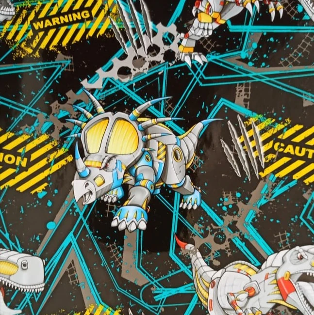 Contact en rollo - DINOSAURIOS - de 45 cm de Ancho 1 Metro Premium (90 micrones)