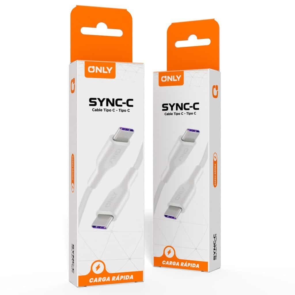 Cable ONLY SYNC-C Tipo " C " a Tipo " C " Carga Rapida
