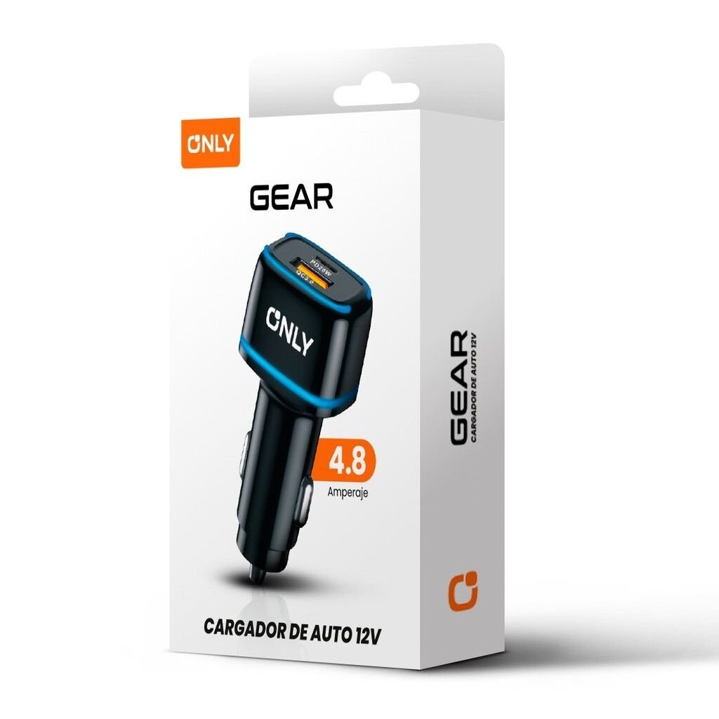 Cargador de Auto para Celular " Only GEAR + Cable Tipo C" (Carga Rápida 20W) 12 V (copia)