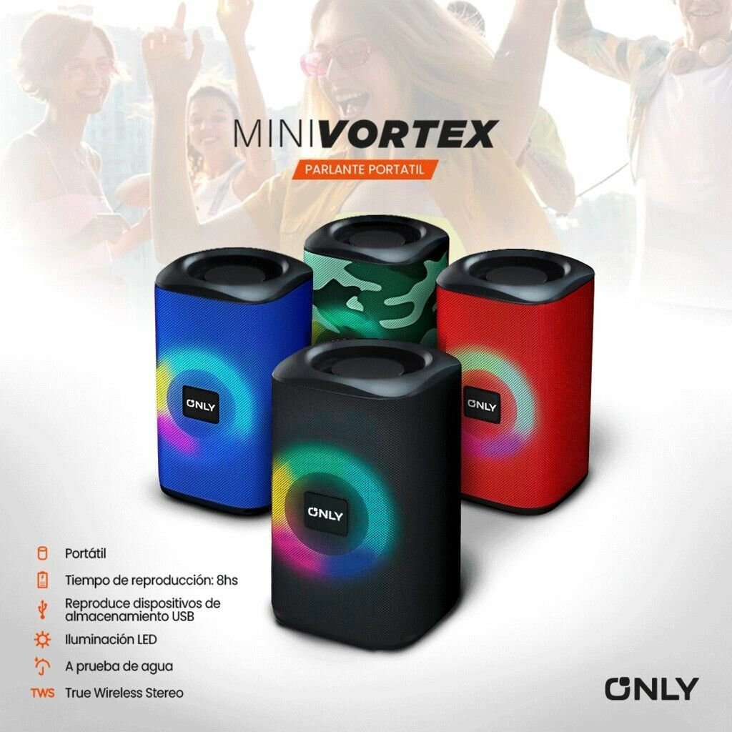 Parlante "MINI VORTEX ONLY" Batería Bluetooth Inalámbrico