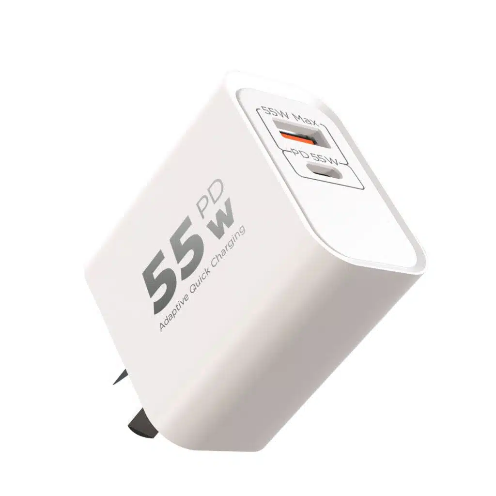 CABEZAL ** XAEA HYPER ** 55W (SIN CABLE) CARGADOR - Carga ULTRA RAPIDA - ENCHUFE PREMIUM / Entrada USB + Tipo C