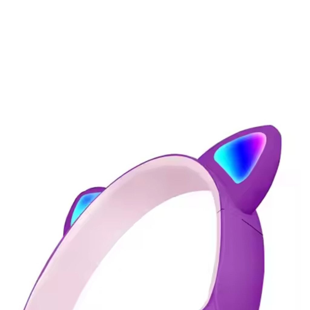 Auriculares Inalámbricos XAEA * GATITO LILA * Con Luz Bluetooth