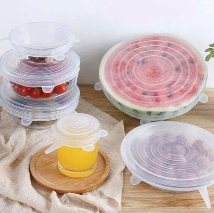 Set de Tapas de Silicona x 6 Para Alimentos y Bebidas