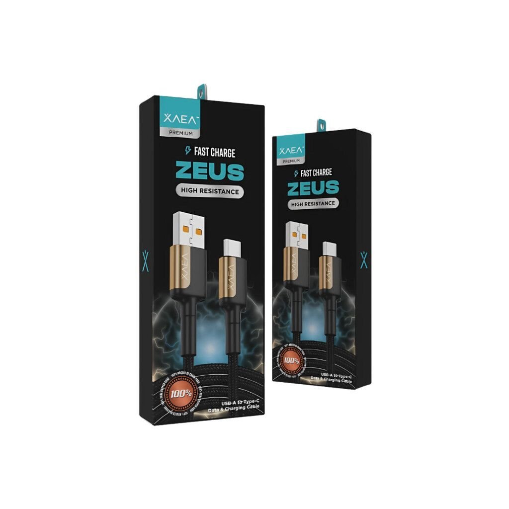 Cable USB * XAEA ZEUS * - Carga Ultra Rapida - TIPO "C" 1 mts (Similar al Original)