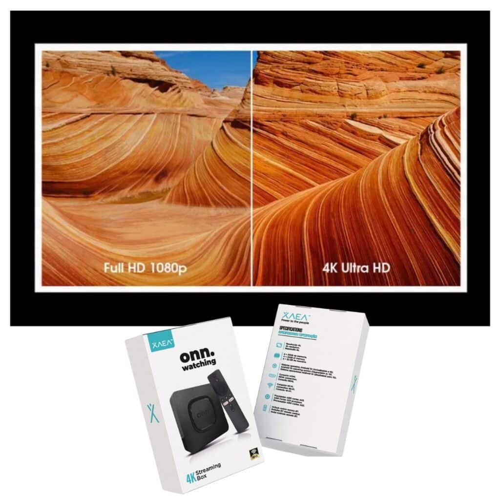 TV BOX XAEA - ONN watching -  4K ULTRA HD * TRANSFORMA TU TV EN SMART * - ANDROID -