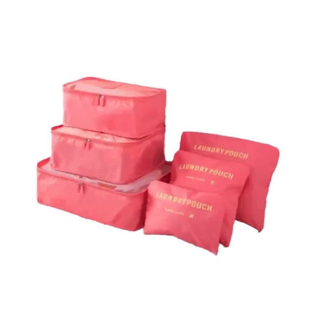 Sets Organizadores de Valijas x 6 unidades CORAL (Ideal para viajeros)