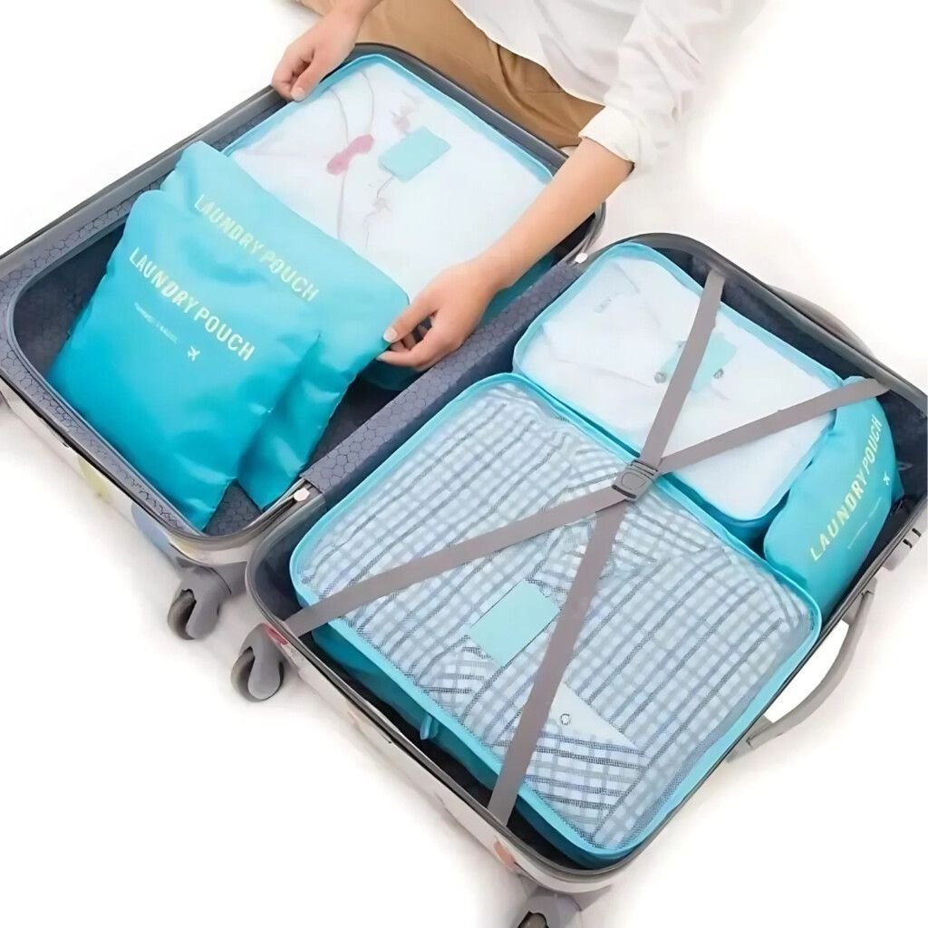 Sets Organizadores de Valijas x 6 unidades NEGRO (Ideal para viajeros)