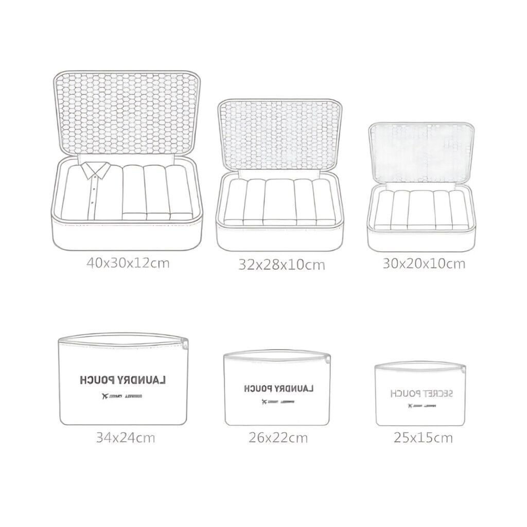 Sets Organizadores de Valijas x 6 unidades CORAL (Ideal para viajeros)