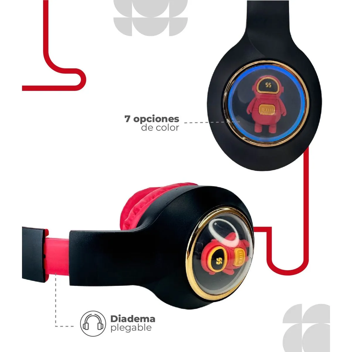 Auriculares Inalámbricos * Astronautas Negro * YDM55 Bluetooth (Premium)