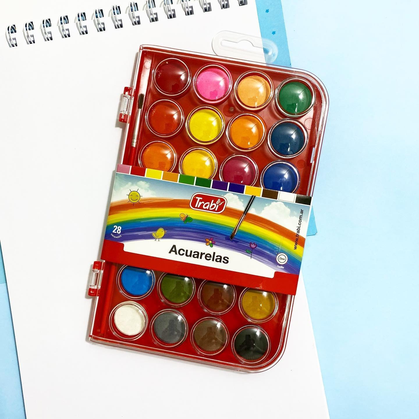Acuarelas Trabi x 28 + 1 Pinncel (Estuche Rigido)