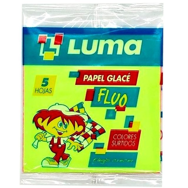 Papel Glacé Flúo (Neón) x 5