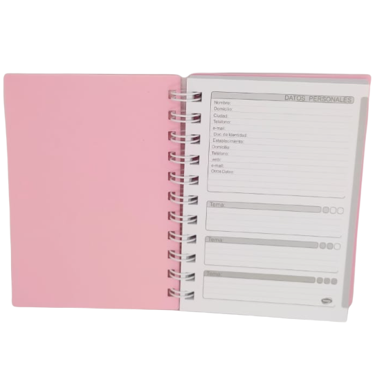 LIBRETAS TAPA PLASTICA C/ ESPIRAL 10 X 15 ”CELESTE PASTEL” A6 RIDEO (HOJA RAYADA)