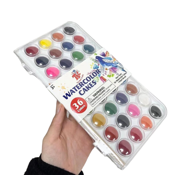 Acuarelas WaterColor x 36 + 1 Pinncel (ESTUCHE RIGIDO)