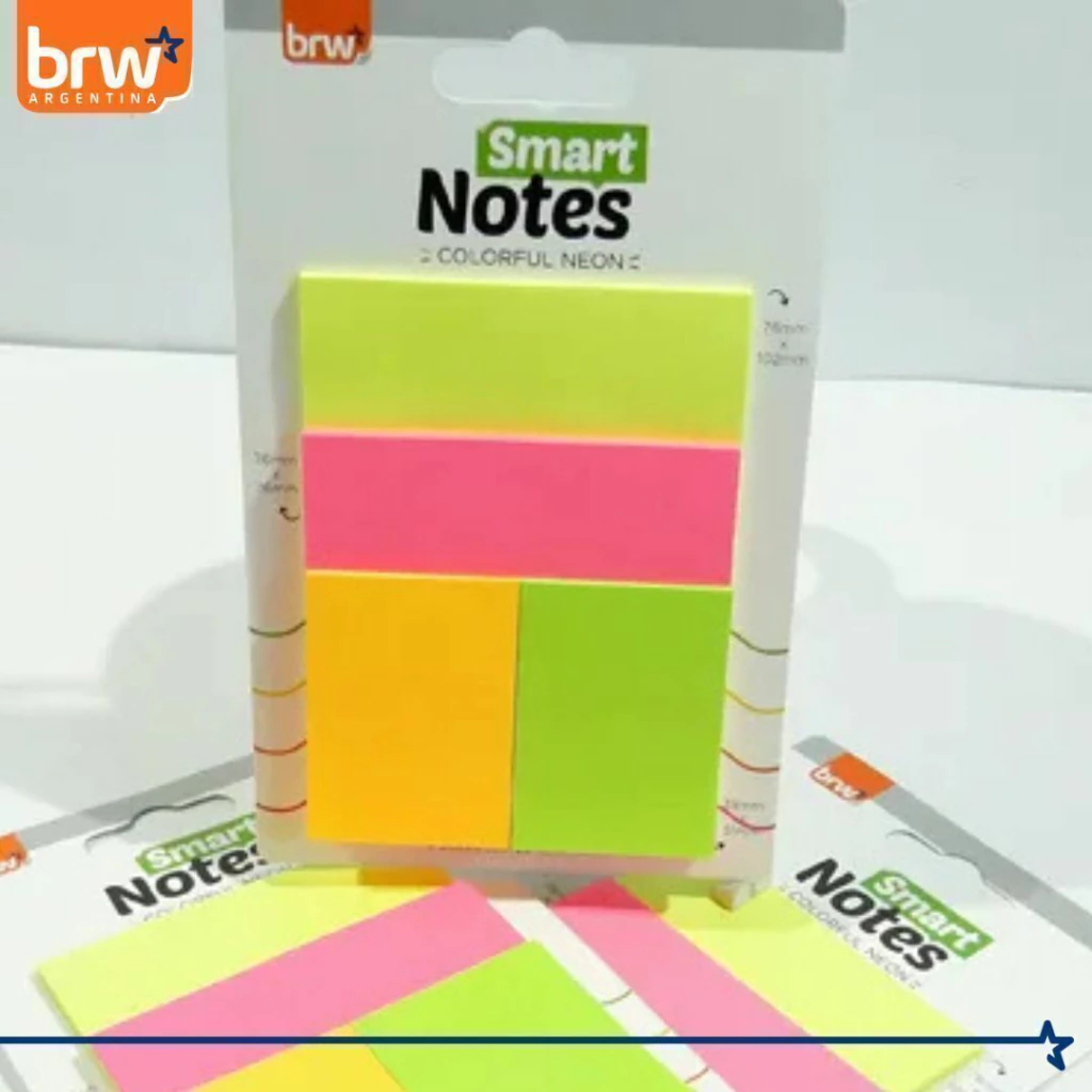 Notas Adhesivas BRW * COLORFUL NEÓN * 4 Colores