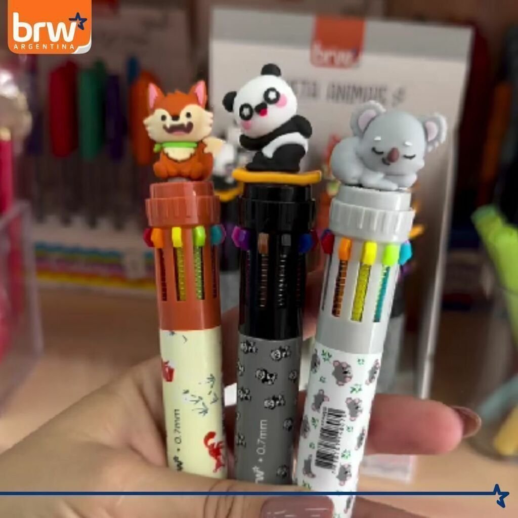 Lapiceras BRW "Zorrito" Retractil x 10 Colores