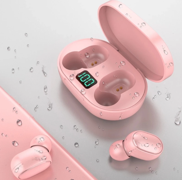 Auriculares "E6S ROSA PASTEL" Inalambricos Bluetooth Premium Simil Xiaomi Airpods