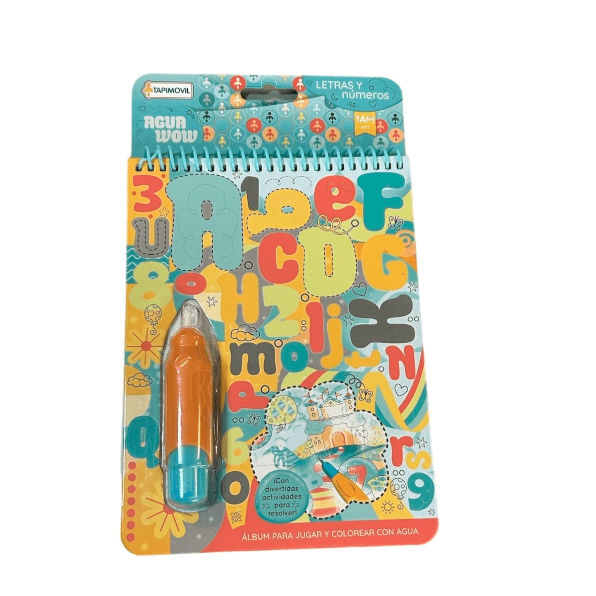 LIBRITOS PARA COLOREAR "NUMEROS Y COLORES" CON PINCEL DE AGUA MAGICO RECARGABLE