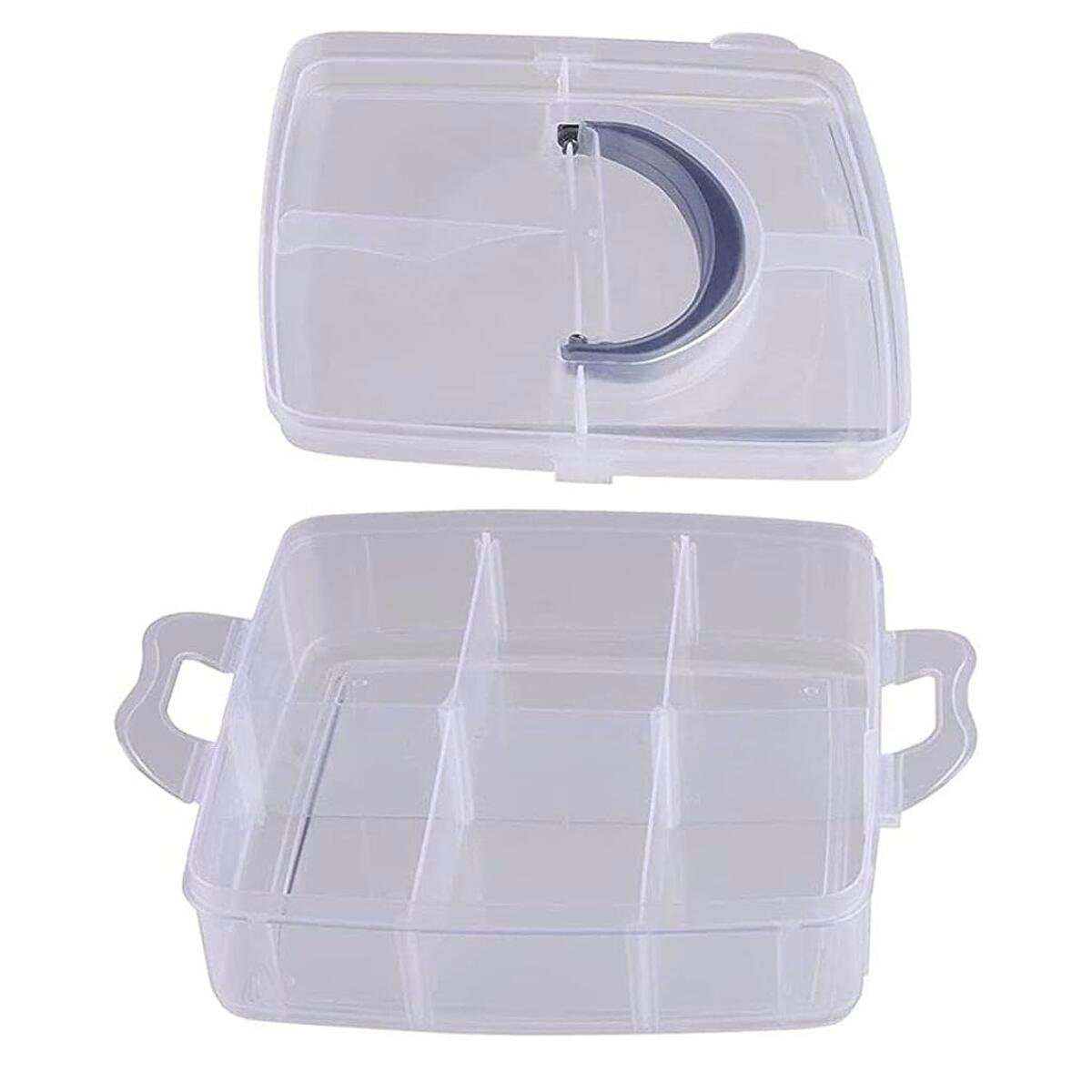 Caja organizadora de Plástico c/ manija - 6 Divisiones -