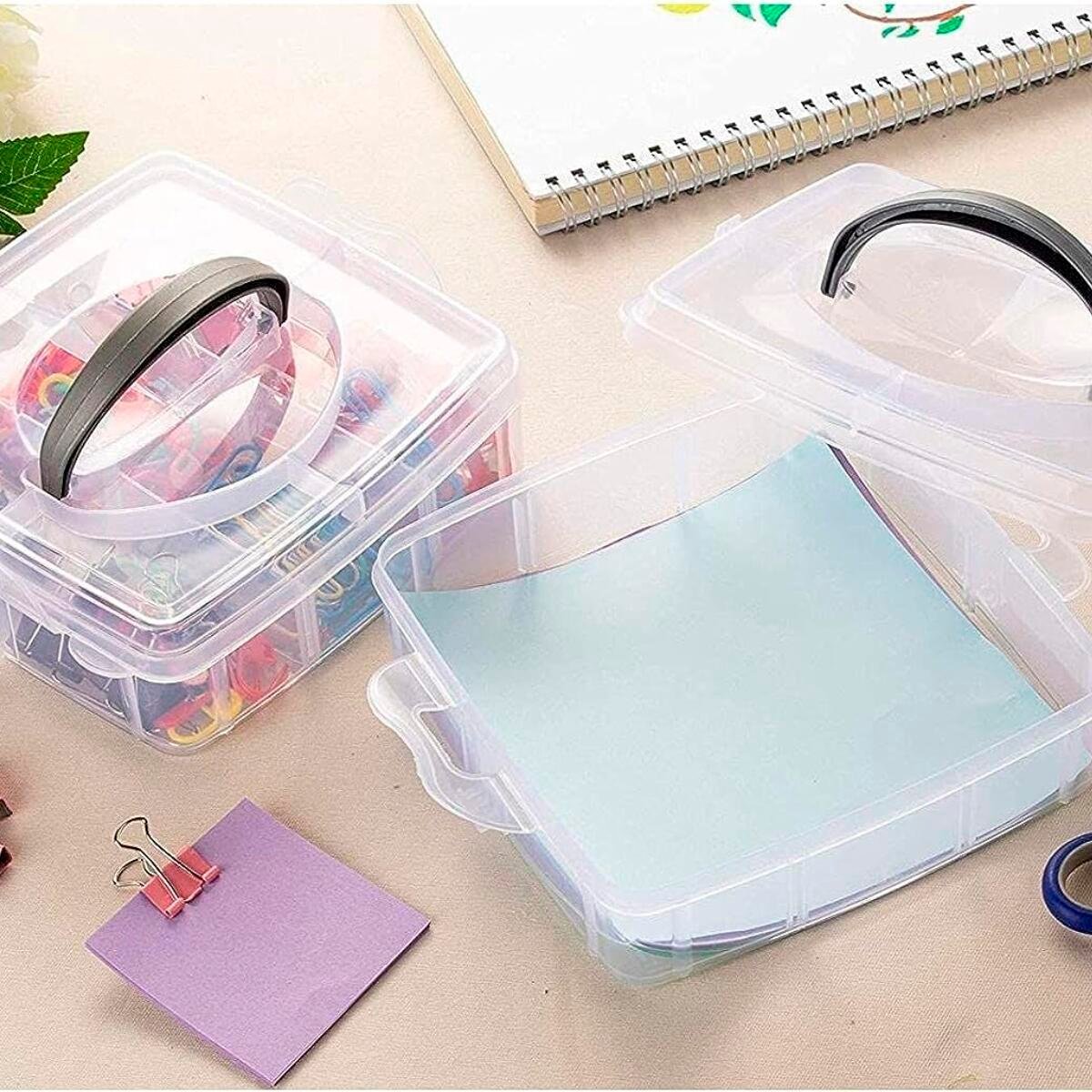 Caja organizadora de Plástico c/ manija - 6 Divisiones -