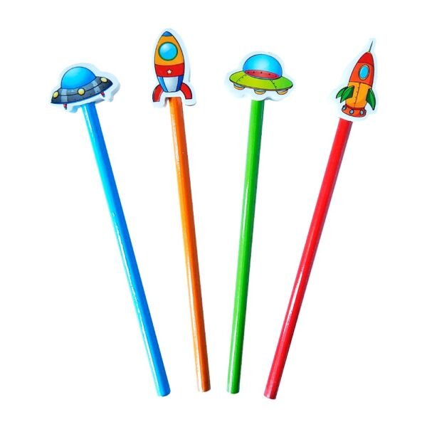 Lapiz Negro "Viaje Estelar" Grafito c/ Borrador Fantasia