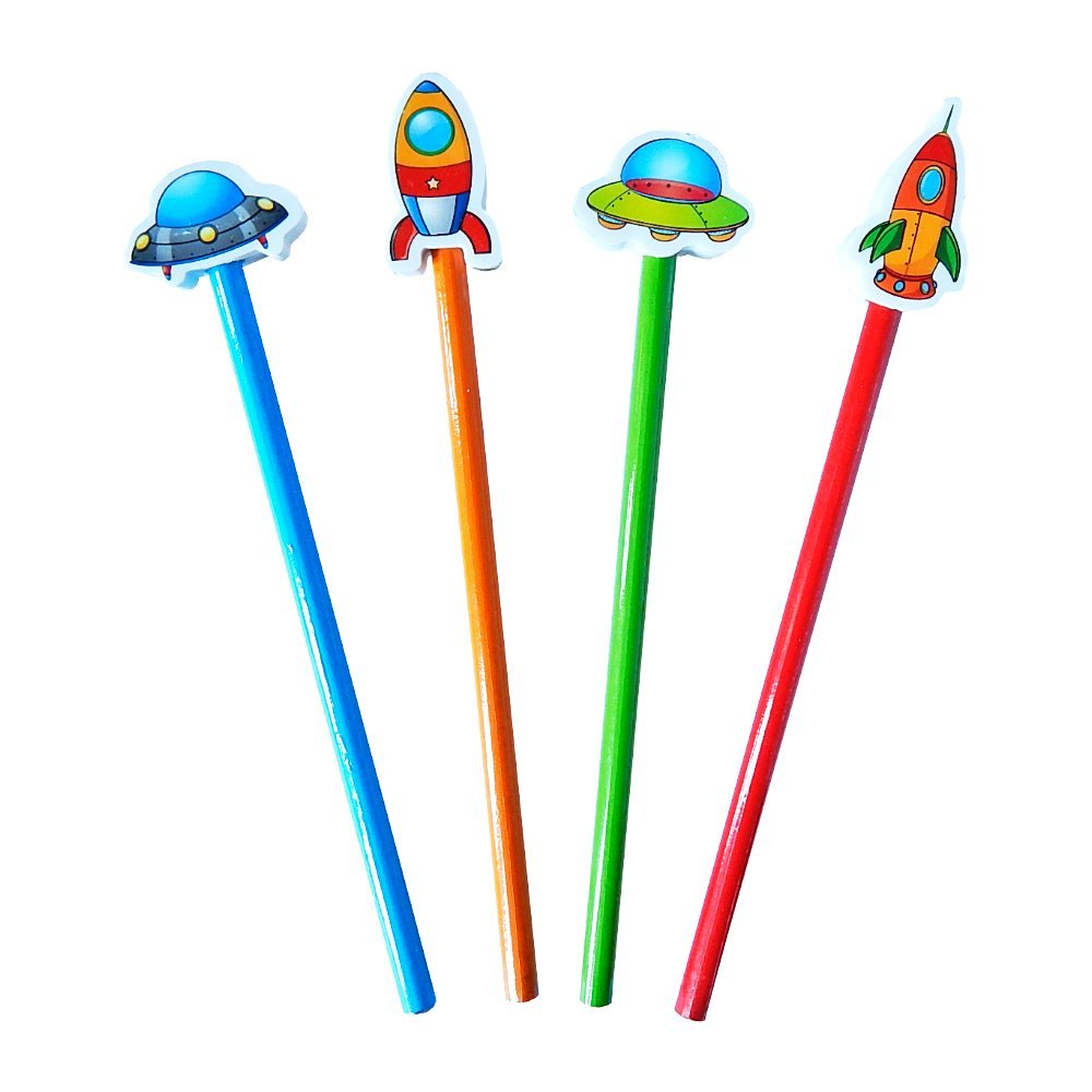 Lapiz Negro "Viaje Estelar" Grafito c/ Borrador Fantasia