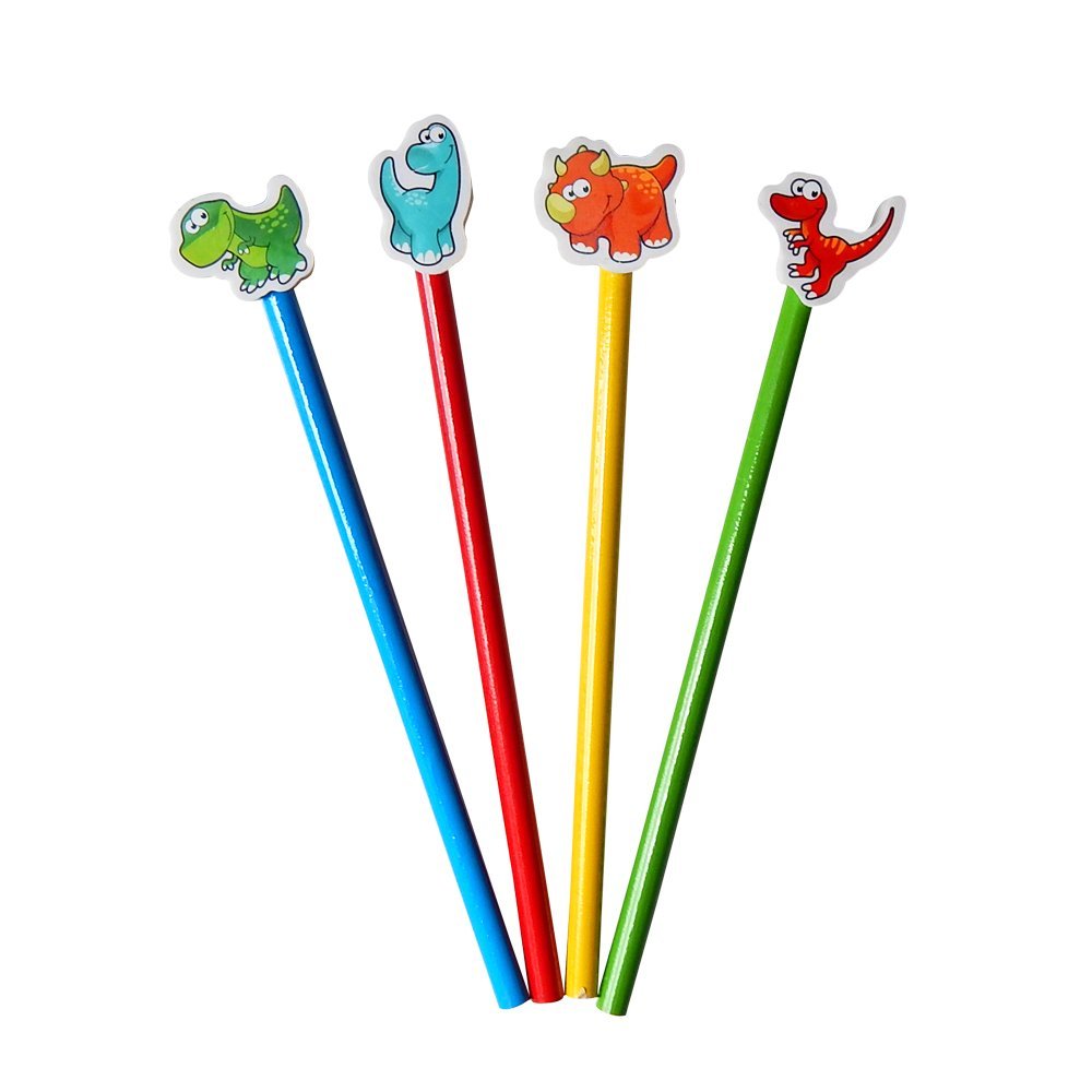 Lapiz Negro "Dino" Grafito c/ Borrador Fantasia