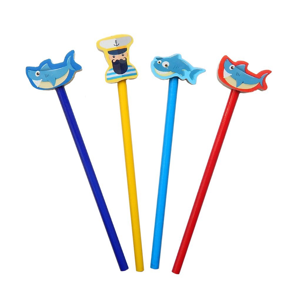 Lapiz Negro "Tiburon" Grafito c/ Borrador Fantasia