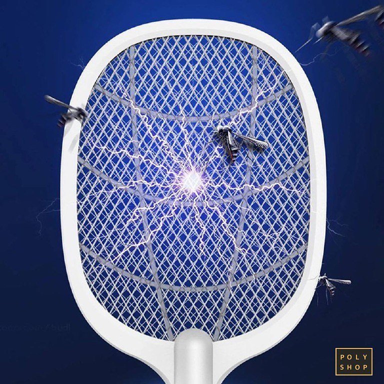 Raqueta Mata Mosquitos / Moscas * Con Base * Recargable (Con Luz Ultra Violeta) UV -AUTOMATICO-