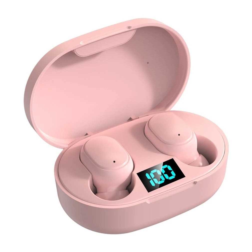 Auriculares "E6S ROSA PASTEL" Inalambricos Bluetooth Premium Simil Xiaomi Airpods