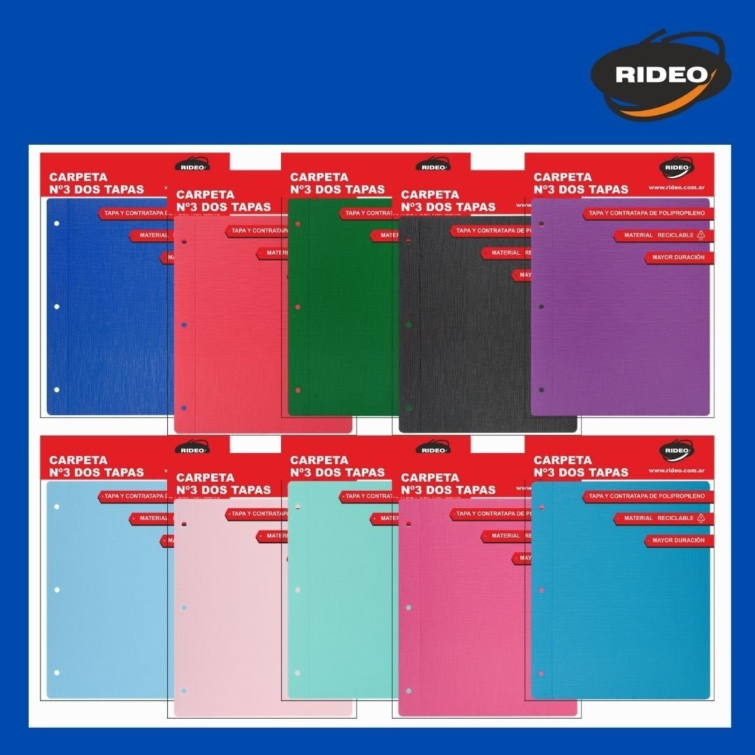 Tapa de Carpeta Escolar N3 LISAS " ENTELADAS " (Polipropileno)