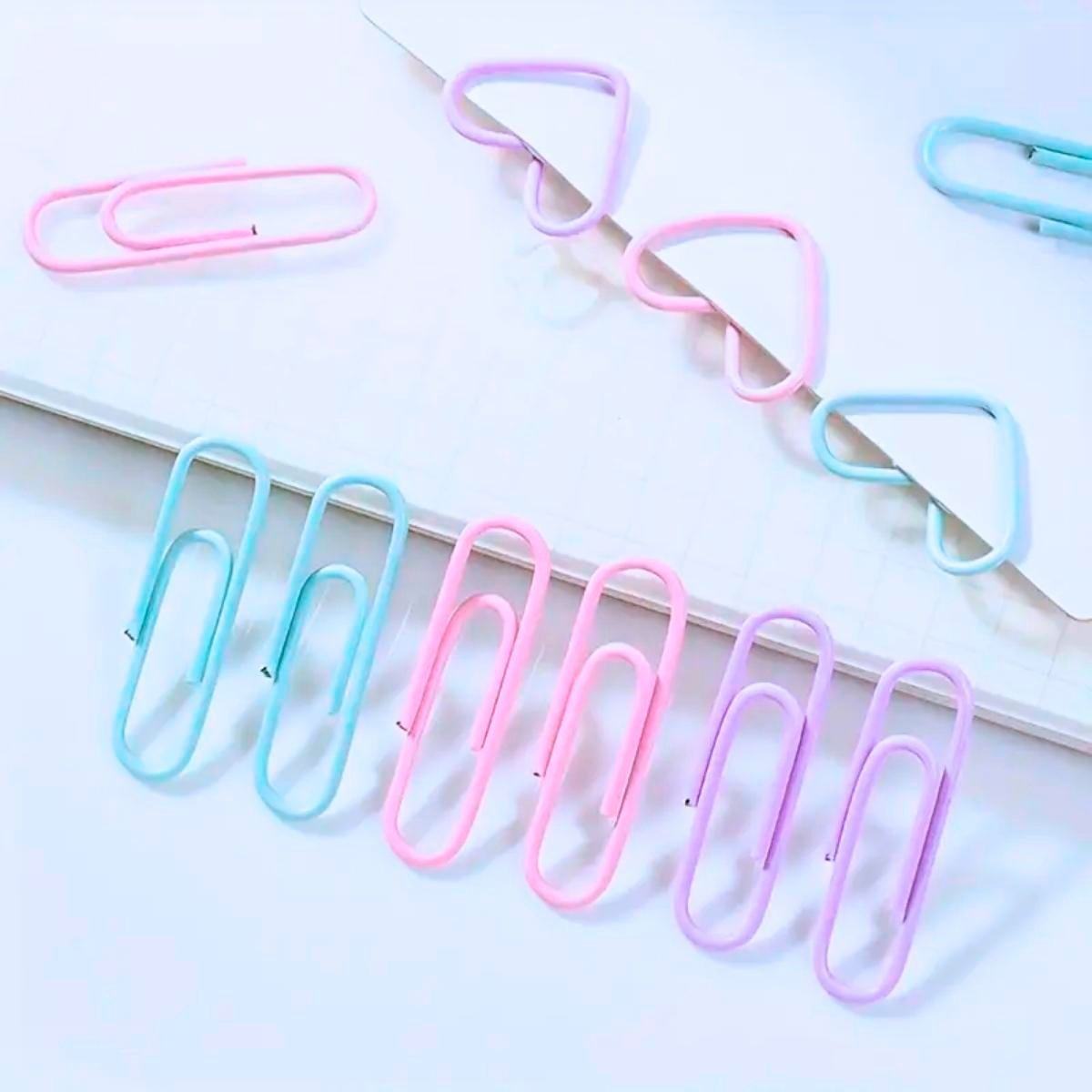 SET DE OFICINA * MIAX PASTEL * CLIPS + BANDAS ELASTICAS + CHINCHES